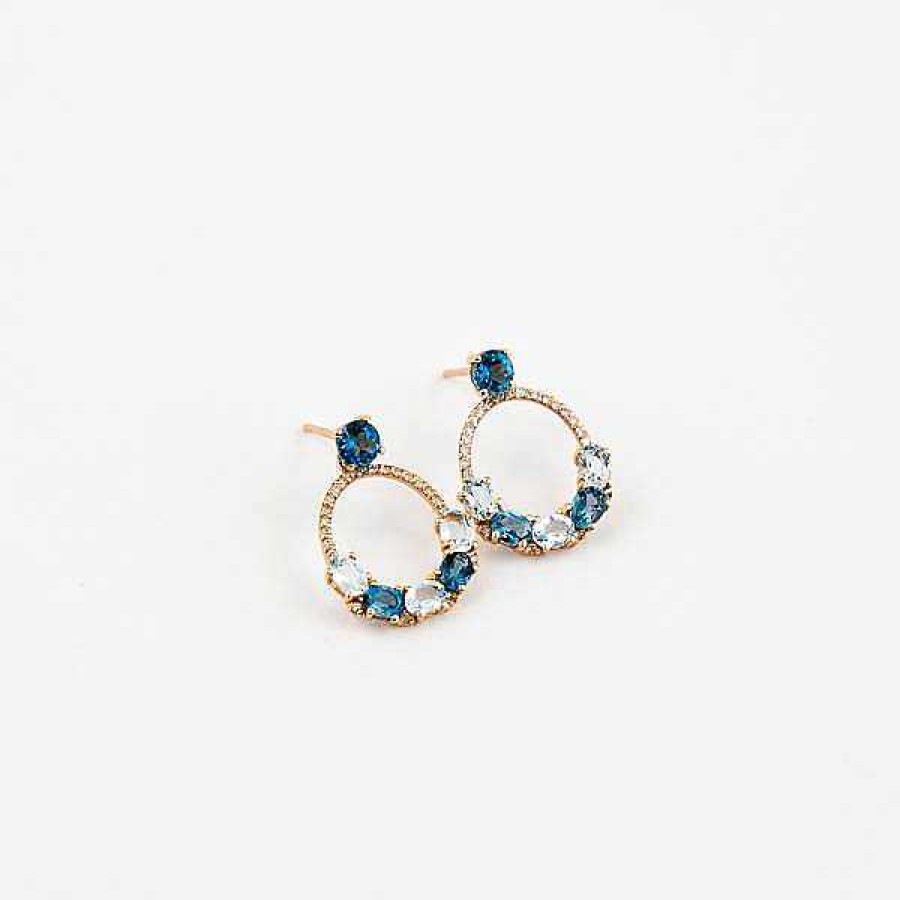 Pendientes Joyería primavera con | Pendientes Con Brillantes Y Topacios London Blue