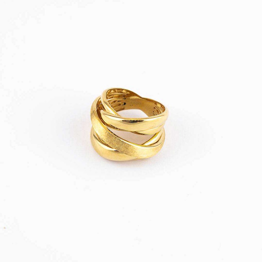 Anillos Joyería | Sortija De Oro Amarillo Mate Y Brillo