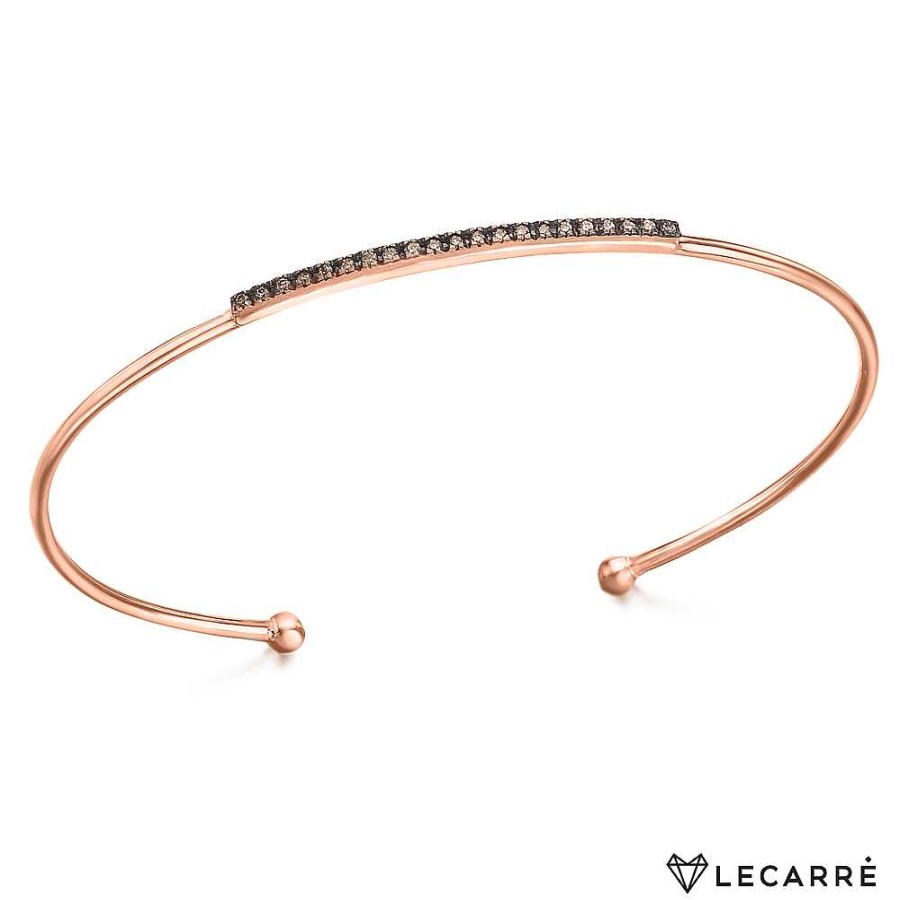 Pulseras Pulseras | Pulsera Abierta Oro Rosa Con Brillantes