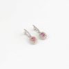 Pendientes Joyería | Pendientes De Oro Blanco Con Zafiro Rosa