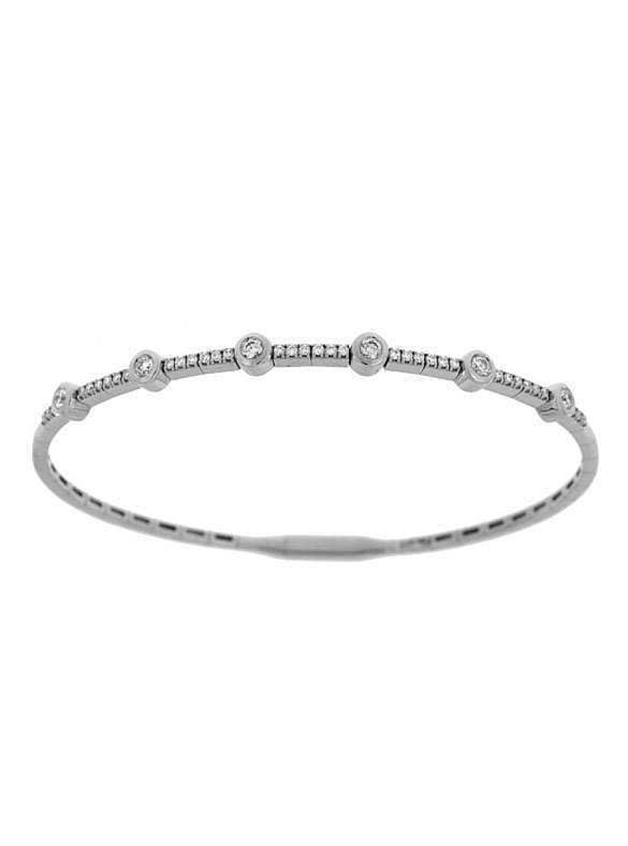 Pulseras Suiza | Pulsera De Oro Blanco Con Brillantes